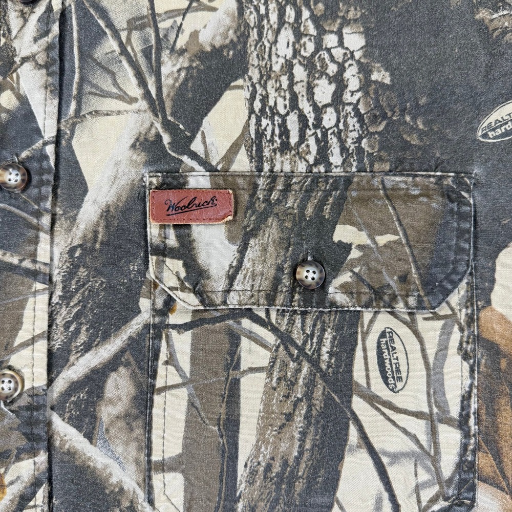 Woolrich Hunting Shirt Mens L Realtree Hardwoods Camo Vented Long Sleeve - Picture 7 of 10